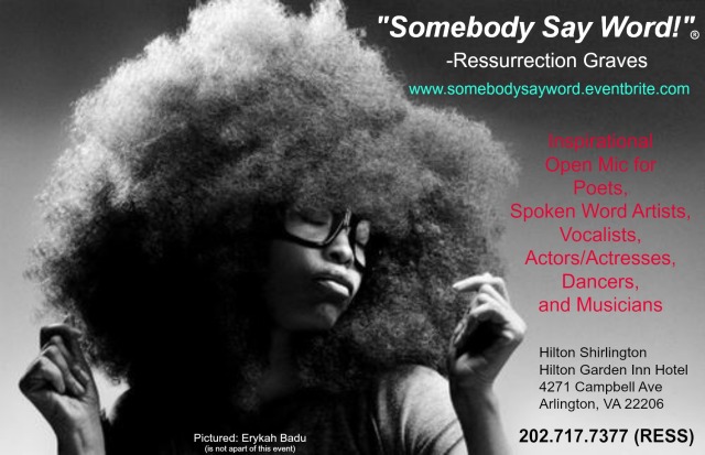 somebody say word event advertisement